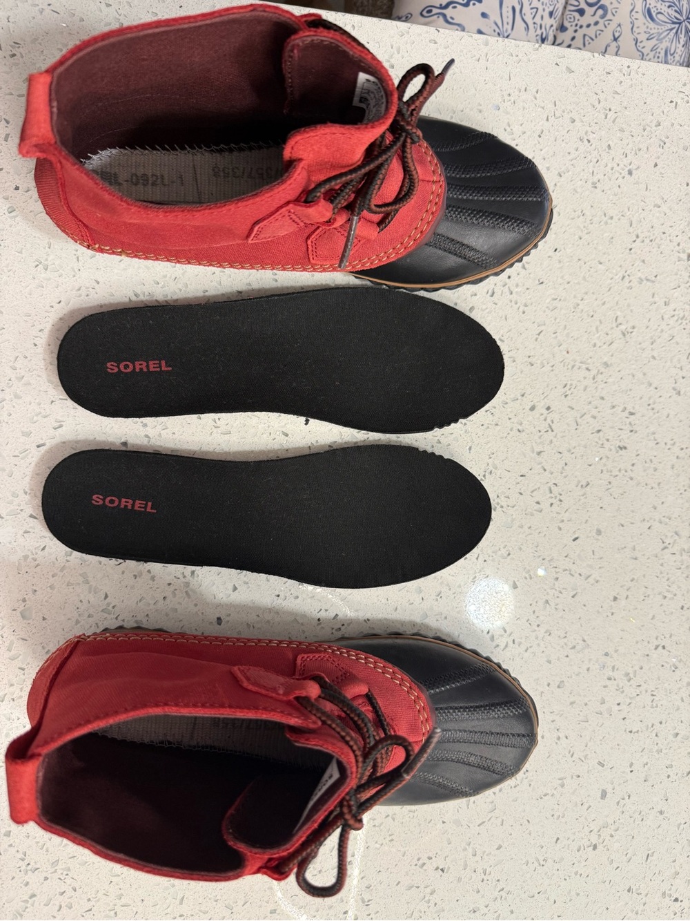 Sorel Red and Black Women's Lace-Up Duck Boots - Picture 6 of 7